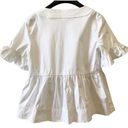 Kate Spade  Broome Street White Peplum Top sz xs cotton ruffle babydoll Photo 1