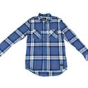 Quiksilver Vintage  Blue Plaid Long Sleeve Flannel Photo 0