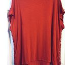 Valerie Stevens  Fiery Red Fringe Lace Overlay Top Blouse Plus 2X Boho Festival Photo 1