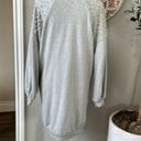 EXPRESS Women’s Oversized Embellished Pearl Sweatshirt Dress Photo 7