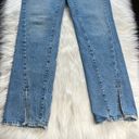 Good American  Blue Good Boy Twisted Slit Ankle Jeans Photo 4