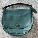 Coach  Pebbled Leather Turnlock Hobo Shoulder Bag Green Photo 0