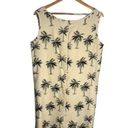 The Moon Vintage Pineapple Dress Palm Trees Cream Black Silk  Size Large EUC Photo 5