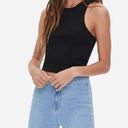 Forever 21 Cropped Ribbed Tank Top in Black Photo 3