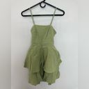 Halara  Everyday Backless Adjustable Tie Back Ruffle Cotton‎ Dress Green NWT XS Photo 4