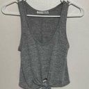 Wilfred  Free Heather Gray Cropped Tie Front Deep Scoop Neck Tank Size XXS Photo 0