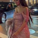 Hello Molly Holly Molly pink off shoulder ruched sequin dress Photo 0