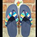 Vera Bradley VB Cloud By  Sandal Size 8 Cabana Striped Print Flip Flop NWT Photo 1