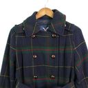 American Eagle  Plaid Double Breasted Pea Coat Navy M Photo 1