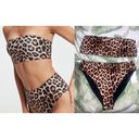 Good American  Cheetah Leopard Print Reversible Bandeau Cheeky Bikini Set Size XL Photo 1