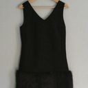 Soloiste Faux Fur Trim Black Dress Size Small Photo 0