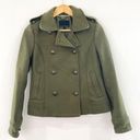 Banana Republic  Women's Green Double Breasted Pea Coat size XS Military Moto Photo 1