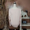 Elle  Size XL Extra Large Light Pink Sweater Beaded Preppy Chic Floral Rose Paste Photo 1