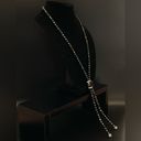 Onyx Vintage Black Hematite  And CZ Lariat Necklace Photo 3