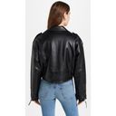 Good American  Cropped Faux Leather Moto Jacket Black Womens Size L/XL Photo 4