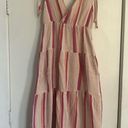 Marine layer cotton Sage Double Cloth Maxi Dress in pink stripe pocket XS Photo 8