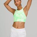 Lululemon  Energy Bra High Neck Long Line Shibori Green Medium Support B-D Size 4 Photo 0