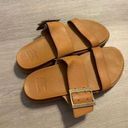 Sorel  Womens Sz 6.5 Roaming Buckle Slide Camel Brown Leather Slip On Sandal Photo 0