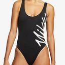 Nike NEW  Swim Multi Logo U-back One Piece Swimsuit Black Photo 0