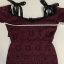 Alexis  Sophia Dress Burgundy Lace tie strap large midi long sleeve purple Photo 7