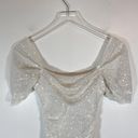 Hello Molly NWT  FREQUENT THE CLUB DRESS WHITE off shoulder mini sequin sz small Photo 4