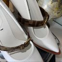 Fendi New  Zucca White Mary Jane FFrame Strap Pump Photo 8