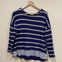 Dress Barn Striped Lace Pullover Sweater size large Photo 2