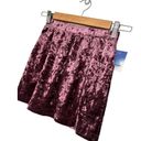 Abound New Nordstrom  Crushed Velvet Velour Mini Retro 90s Y2K Skirt Burgundy XXS Photo 1