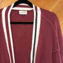 Universal Threads Universal thread chunky knit maroon varsity style cardigan sweater Photo 3