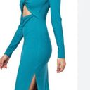 l*space Hayden Midi Dress Long Sleeve Ribbed Cutout in Deep Sea - Size L Photo 1