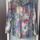 Cabin creek Vintage  Denim Button Down With Floral Print-Medium Photo 0