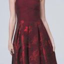 White House | Black Market NEW  Red Floral-Jacquard Fit-And-Flare Dress Photo 0