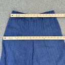 J.Jill  Jenna Striped Linen Wide Leg Crop Pants Denim Blue Small Elastic Waist Photo 7