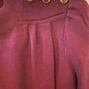 St. John  Marie Gray Burgundy Santana Knit Midi Dress Shoulder Buttons Size 6 Photo 4