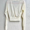 LIONESS NWOT  Ghauri Long Sleeve V-Neck Button Down Knit Coverup Top Cream XS Photo 7