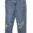 American Eagle  Jeans Women  Blue Mom Straight Jean High Rise Denim Ripped Size 8 Photo 6