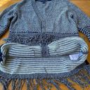 Isaac Mizrahi  Sweater Mixed Stitch Oversized Fringe Cardigan Pockets, Size XS Photo 6