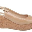 Jimmy Choo  Praise Patent Leather Slingback Cork Wedge Platform Sandals Photo 0