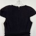 Rebecca Taylor Deep Purple Tiered Tweed Knit Fit & Flare Cap Sleeve Dress 6 Photo 7