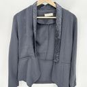 Sophie Rue  Jacket Women XS Grey Beaded Long Sleeve Hook & Eye Blazer Cotton Photo 7