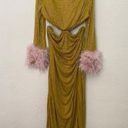 House Of CB  'Gina' Feathered Chartreuse Crystallised Maxi Dress NWOT size XL Photo 0