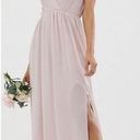 TFNC  London Bridesmaid Maxi Dress in Light Mauve Women’s Size 8 Surplice V-neck Photo 0