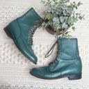 Justin  Women's 8.5 Lace Up Roper Boot Hunter Green Steampunk Cowgirl Western Photo 3