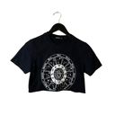 Zodiac  Signs T Shirt Womens Black Small S Crop Top Raw Hem Constellation Cotton Photo 0