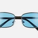 BP . 58mm Rectangular Wire Blue Lense Sunglasses NEW Photo 1