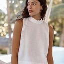 Garnet Hill  Coastline Linen Sleeveless Scalloped edge top, size XS Photo 0