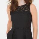 White House | Black Market WHBM Jaquard And Lace Black Dress Size 2 Photo 4