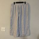 J.Jill  Love Linen Pants Medium Blue White Cropped Wide Leg Striped Nautical Photo 5