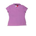 Tommy Hilfiger  Women M Slim Fit Stretch Pride Flag Polo Short Sleeve Purple Y2K Photo 1