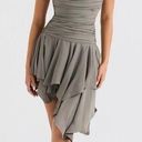 House Of CB NWT  Valeria Smoke Gathered Asymmetric Dress Size Medium Photo 0